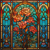 Stained Glass Flower Jigsaw Puzzle 1000 Pieces